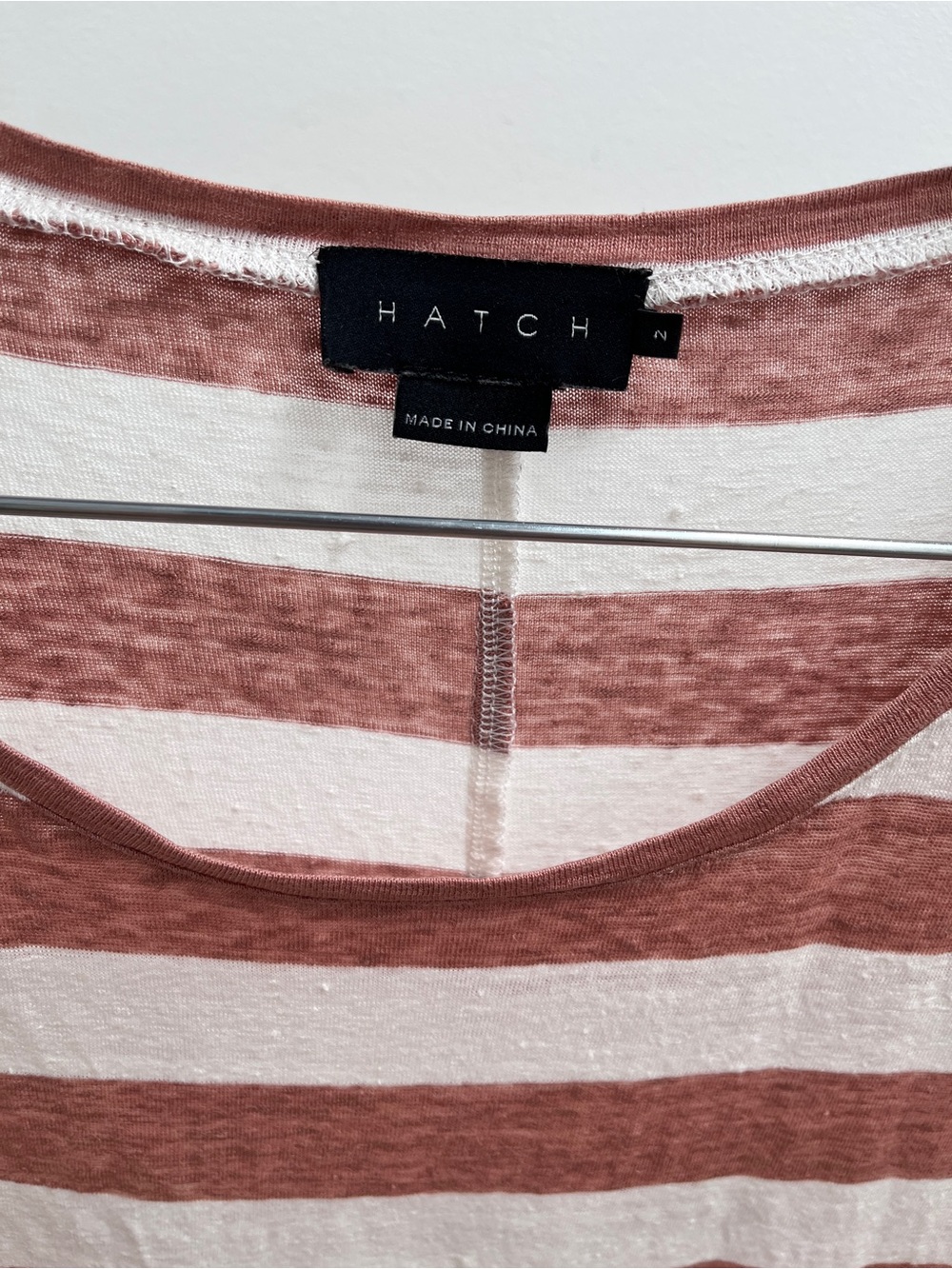 HATCH the linen circle tee 2 striped cuffed sleeves maternity postpartum summer - Picture 3 of 9